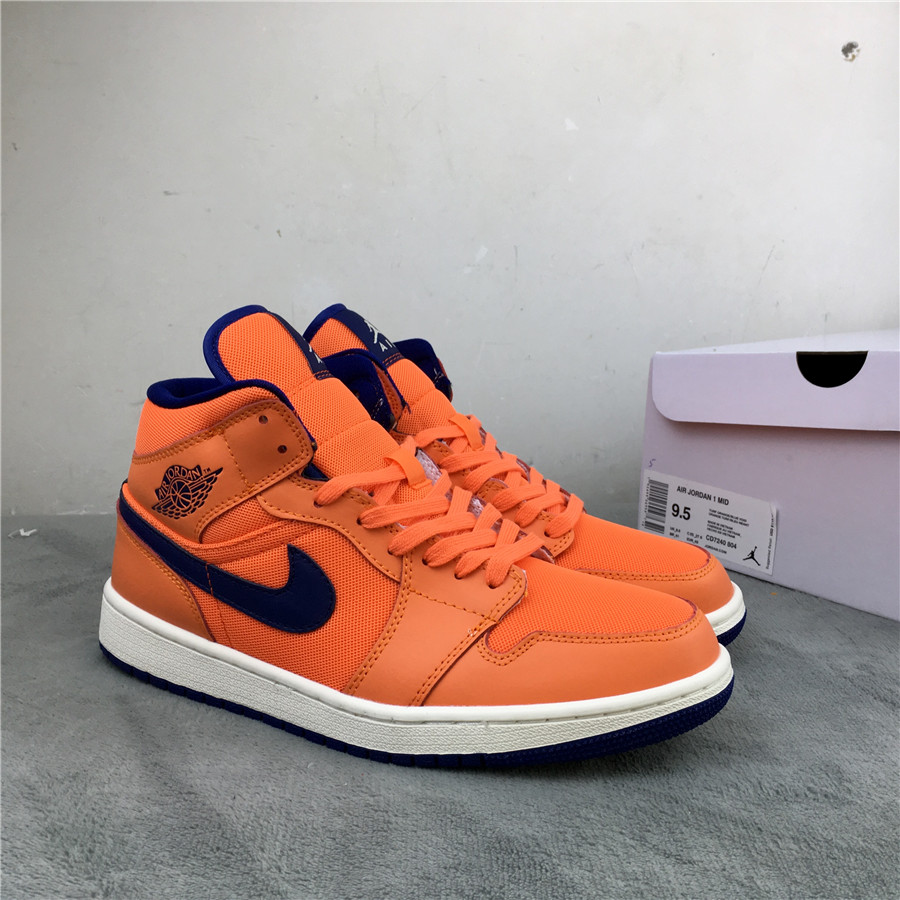 2019 Air Jordan 1 Mid Turf Orange Lover Shoes